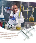 Scientist with flasks using 10 Pack Adjustable Swivel Flow Control Tubing Clamps With Spiral Screw Handle Flatjaw Pinch Clips