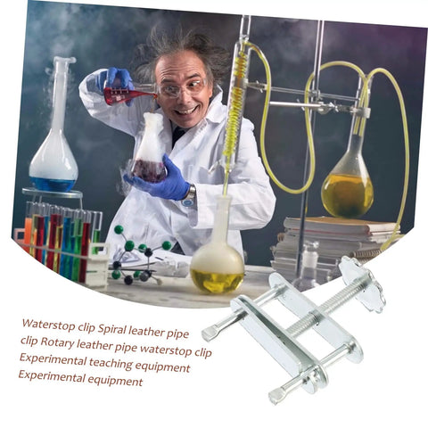 Scientist with flasks using 10 Pack Adjustable Swivel Flow Control Tubing Clamps With Spiral Screw Handle Flatjaw Pinch Clips
