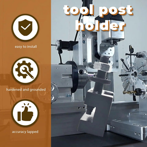 AXA 250-101 Quick Change Lathe Tool Post Holder for turning and facing 2 pack, precision hardened steel, on a lathe setup