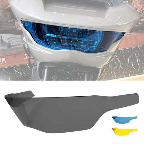Beefed Up Waterproof Front Headlight Guard For Road Glide CVO FLTRXSE 2023 2024 And Road Glide ST 2024 Smoky Gray Headlamp Shield