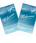 Touchless RFID Hotel Key Cards Bulk 200 Pack Rewritable For Hospitality Use, featuring ocean wave design, welcome text