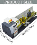 Metal lathe 8x31 bench model with electronic leadscrew, gearless, metric/inch threading, 50–2500 RPM