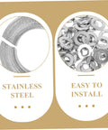 100Pcs Stainless Steel Spring Washers Kit With Split Design For Quick And Easy Install No Hassle Durable Lock Washers To Protect Screws And Surfaces In Machinery DIY Projects Automotive And Home Repairs, close-up and pile