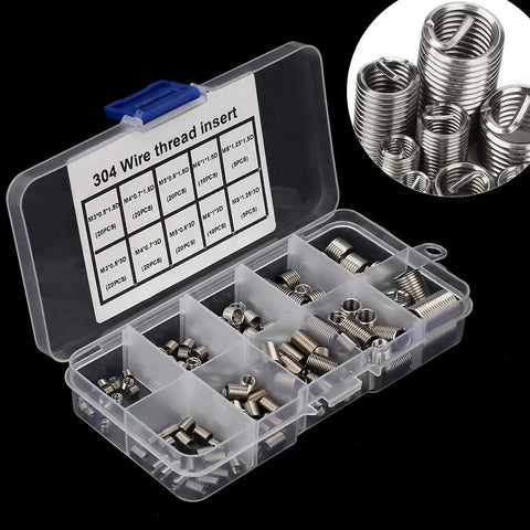Get Your Tools Sorted With This Awesome 150 Pieces Steel Thread Insert Repair Kit Covering M3 To M8 Metric Helicoil Inserts For Heavy Duty Fixes And Stronger Threads. 304 steel wire thread insert kit in plastic case, M3-M8 sizes