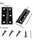 2.72 Inch Black Matte Cabinet Hinges Set With Stainless Steel Folding Butt Hinges And Screws For Home Decor Wooden Box Chest