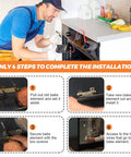 Installation steps for WB44T10010 Oven Bake Element Replacement For GE Spectra Ovens with step-by-step guide images.