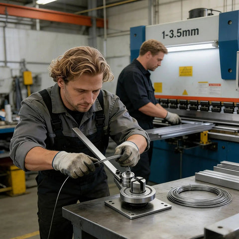 Manual Metal Bending Tool For Steel And Copper Pipes And Hoses Heavy Duty Handheld Portable Bender in use in workshop
