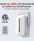Dead Simple Plug In Carbon Monoxide Detector With 10 Year Battery Backup Ironclad Wall Outlet Monitoring on a wall