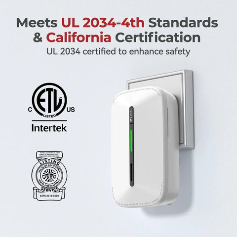 Dead Simple Plug In Carbon Monoxide Detector With 10 Year Battery Backup Ironclad Wall Outlet Monitoring on a wall