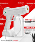 Smooth Operator Handheld Electric Steam Gun Rechargeable Fogger And Vaporizer with blue light and adjustable nozzle features.