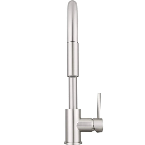 RV Ready Pull Down Kitchen Faucet With One Hand Lever, Detachable Spray Head, Brushed Satin Nickel finish, side view