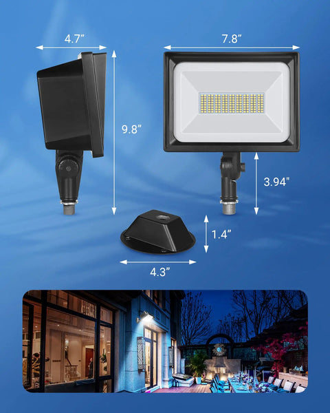 Two Pack 65W LED Flood Lights Outdoor Ultra Bright 6670 Lumens Security Lighting IP65 Waterproof 5000K Flood Lights for Yard Garage