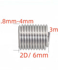 Side view of M3 Thread Inserts 0.5mm Pitch 2D Length 304 Stainless Steel Helicoil Wire Inner Thread Inserts Metric Coiled Helical Screws