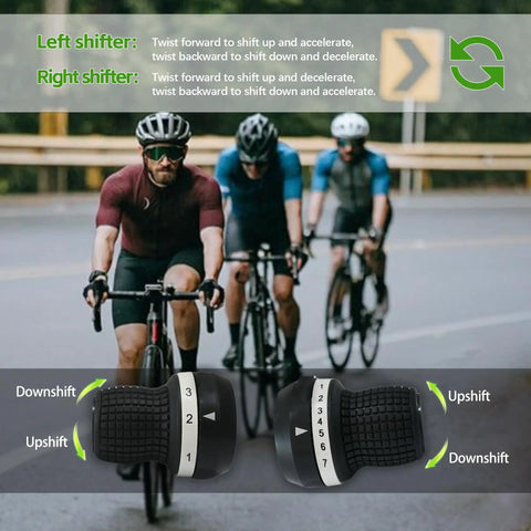 Cyclists using 21 Speed Twist Grip Shifter Set For Mountain Bikes 3X7 Gear Shifters With Cables And Handle Grips Replacement