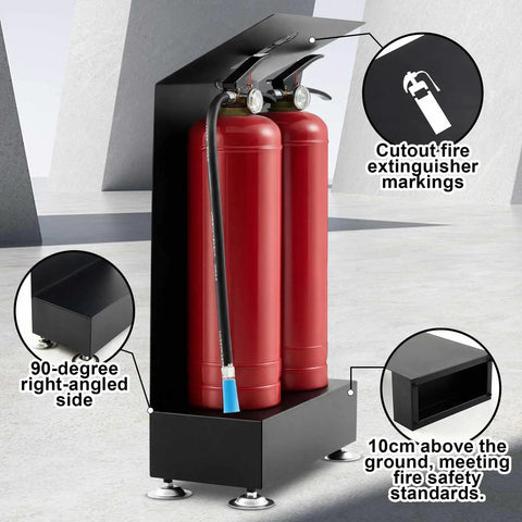 2 Pack Heavy Duty Fire Extinguisher Stand With Raised Base For Garage, Office, And Warehouse, Rugged Beefy Metal Floor Holder