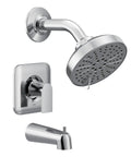 Genta LX Pressure Balancing Shower Set With Showerhead And Tub Spout Chrome Finish Lever Handle Posi Temp Valve Required