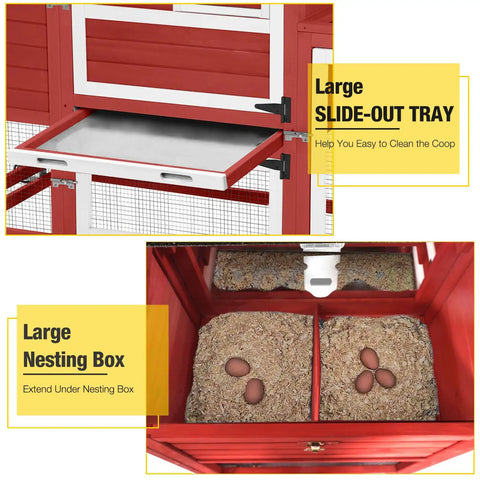Mobile Chicken Coop On Wheels For Four To Six Chickens With Run And Two Nesting Boxes Backyard Expandable Chicken House