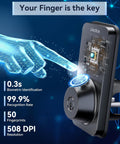Keyless Entry Door Lock With Handle Set Built In WiFi Fingerprint App Control Doorbell No Key Hassle Smart Home Ready