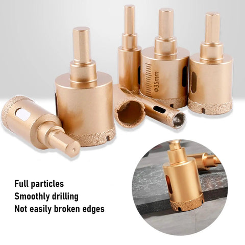 Get The Ultimate 12-Piece Hole Saw Kit With M10 Drill Bits For Ceramics Brick And Glass Plus Dry Wet Drilling Capability Using High Speed Steel Core Bits In Sizes From 6-35MM Perfect For Pros And DIYers Akin To A Total Game Changer. M10 HSS core bits 6-35mm for tile and brick drilling