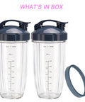 Upgraded Two Pack 32oz Replacement Blender Cups With Flip Top To Go Lid For NutriBullet 600W And 900W Blenders Perfect For Quick Smoothies On The Go Everyday
