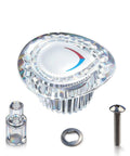 96797 Shower Knob Replacement Kit for Chateau Collection Chrome handle with screw, knob insert, and washer.
