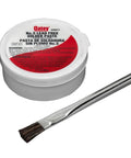 Flux With Brush Amber For Copper Plumbing Soldering Petrolatum Based Lead Free Solder Paste Flux in round container.
