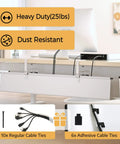 Under Desk Cable Management Tray 36 Inch Cord Organizer For Desk No Drill Fabric Under Table Wire Organizer With 16 Cable Ties view