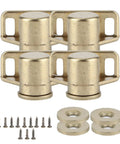 4 Pack Vintage Zinc Alloy Magnetic Cabinet Door Catches, heavy duty, gold finish, with screws and discs in image