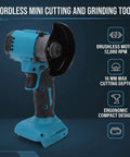 Cordless 2 In 1 Mini Circular Saw And Angle Grinder With A Brushless Motor 12000 Rpm, showing cutting tool with ergonomic design.