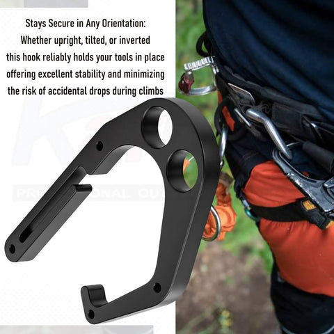 Two Pack Aluminum Tree Climber Hook Set For Shembiner XL Harnesses One Hand Operation With Open Frame Design for secure mounting