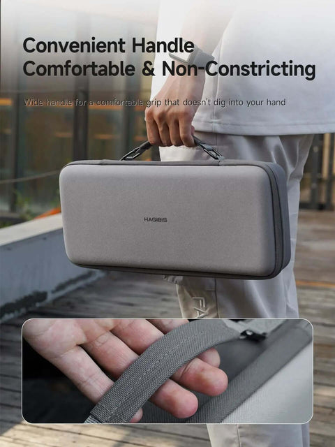 Badass Hardshell Keyboard Carry Case Fits 68 87 Or 108 Keyboards with comfortable grip handle for secure travel in classic grey.