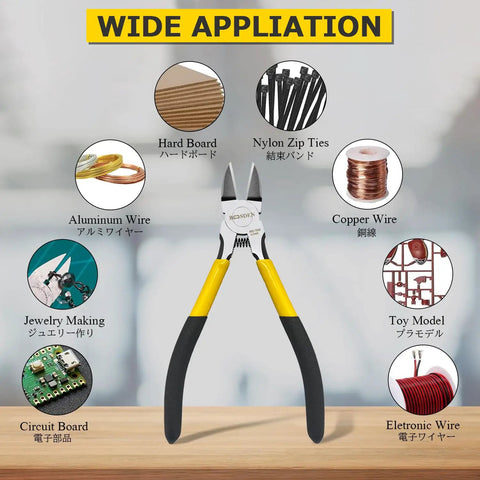 6.5 Inch Wire Cutters 2 Pack Flush Cutters Spring Loaded Pliers Side Cutters For Electrical And Electronics Work DIYers Friendly Heavy Duty Steel Snips Cuts Up To 12 AWG