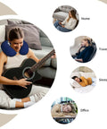 Woman using Maine State Flag Print U Shaped Travel Pillow With Memory Foam Core For Neck Support Soft Polyester Cover