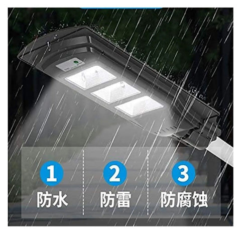 Badass Heavy Duty 350W Solar Floodlight With Photocensor And Motion Sensor Waterproof IP67 Outdoor yard security light in rain.