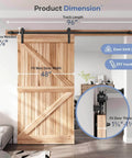 EaseLife 8 Ft Sliding Barn Door Hardware Track Kit With Pulley For Smooth Quiet Glide And Easy Install High Quality Steel.
