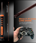 Premium T8 Security Torx Screwdriver with Heavy Duty Extended Shaft TR8 Star Bit, 50mm long shank for gaming console repairs.