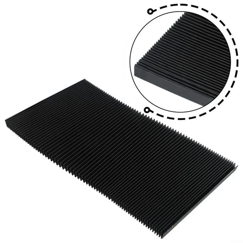 Flexible Accordion Bellows Cover For CNC Milling Machine Built Tough Dust Guard Oil Proof 1.5M Stretch Length 200mm Wide Black