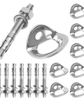 Bulletproof Stainless Steel Climbing Anchor Bolt Set Of 8 With 25KN Load Rating For Three Eighth Inch Bolts rig overview including anchors and bolts.