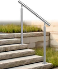 Upgrade Your Curb Appeal Instantly With This Top Shelf Adjustable Stainless Steel Handrail Kit Featuring A Sleek Brushed Silver Finish.