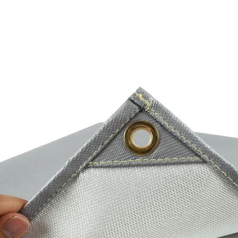 Corner grommet detail of Heavy Duty Welding Blanket 6x8 Ft Silicone Coated Fireproof Shield For Sparks And Flame Retardant Protection