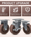 Built Like A Tank High Temp Caster Wheels For Bakery Ovens 570F Heat Resistant Glass Filled Nylon Swivel Rollers Handling Two Thousand Eight Hundred Pound Loads Daily showcasing swivel design and durable materials.