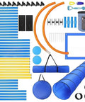 Portable Dog Agility Training Kit For Indoor And Outdoor Use With A 9 Ft Tunnel Weave Poles Hoop Jumps Water Bowl Set