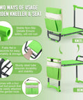 10.2 Inch Wider Soft Pad Garden Kneeler And Seat Heavy Duty Folding Stool For Gardening Portable With Extra Hand Pruner