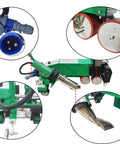 No Fuss Pro Grade Automatic TPO Roof Welder 5500W Powerhouse with heat gun, pressure roller, and detailed components.