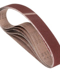 Premium 2 X 48 Inch Sanding Belts 80 Grit Aluminum Oxide Abrasive Paper For Belt Sander Woodworking Metal Grinding Weld Rust Removal Deburring Tough As Nails Grip For Quick Finish Work Today showing a roll of sanding belts.