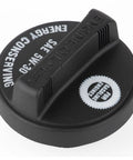 Toyota Engine Oil Filler Cap That Snaps Right On And Fits Avalon Camry Highlander 4Runner Tacoma Tundra Corolla FJ Cruiser Matrix RAV4 Sienna Solara Venza Yaris Scion TC Replacement Part 121800H012 121800H010 121800H011 1218028010 1218028020, black plastic with grip handle, top view
