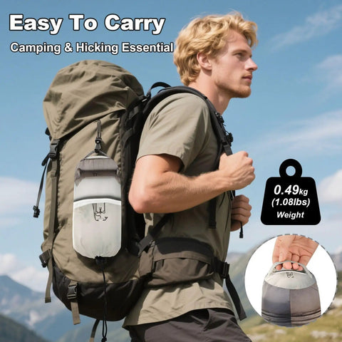 Man hiking with backpack featuring Vintage Bathtub Camping Hammock, Ultra Lightweight And Portable