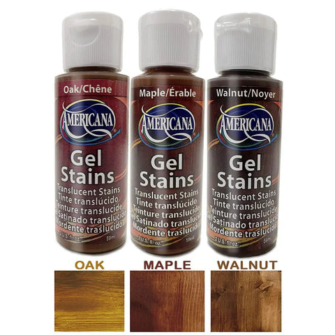 Gel Stain Wood Kit Three Pack With Walnut Oak Maple 2 Ounce Cans And Included Foam Brushes For Easy Gel Stain Finish Color Mixing