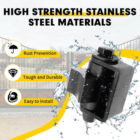 Heavy Duty Weld On Gate Hinges 4 Pack Adjustable Sealed Bearing Swing Gate Hardware shown with water resistance feature