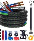 15 Foot Red And Blue 3 In 1 Air Line Kit For Semi Truck With Gladhand Holder And Springs Kit And 7 Way Trailer Cord